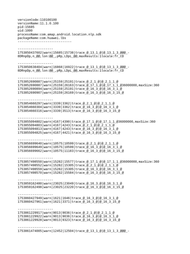 Location SDK Trace Logs Analysis | PDF