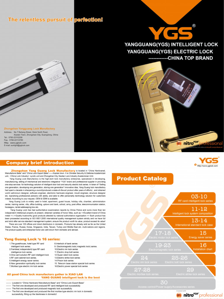 YGS Electric Lock Catalog1 | PDF