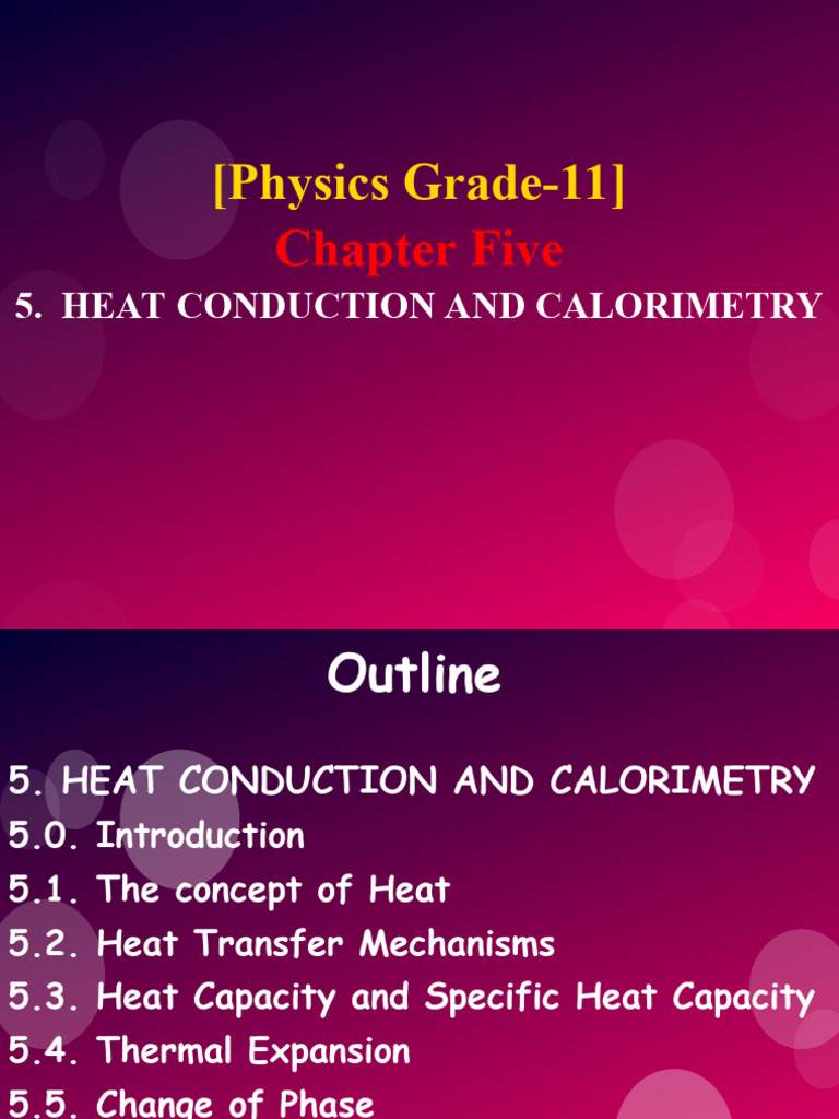 Heat Conduction and Calorimetry Guide | PDF | Heat | Temperature