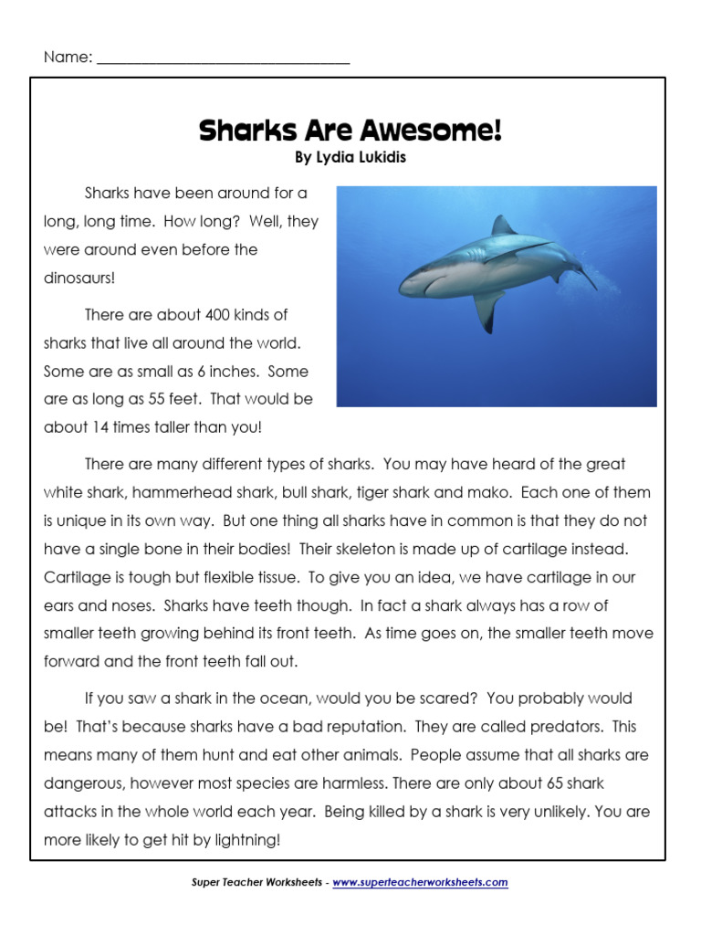 Fascinating Facts About Sharks | PDF | Sharks | Skeleton