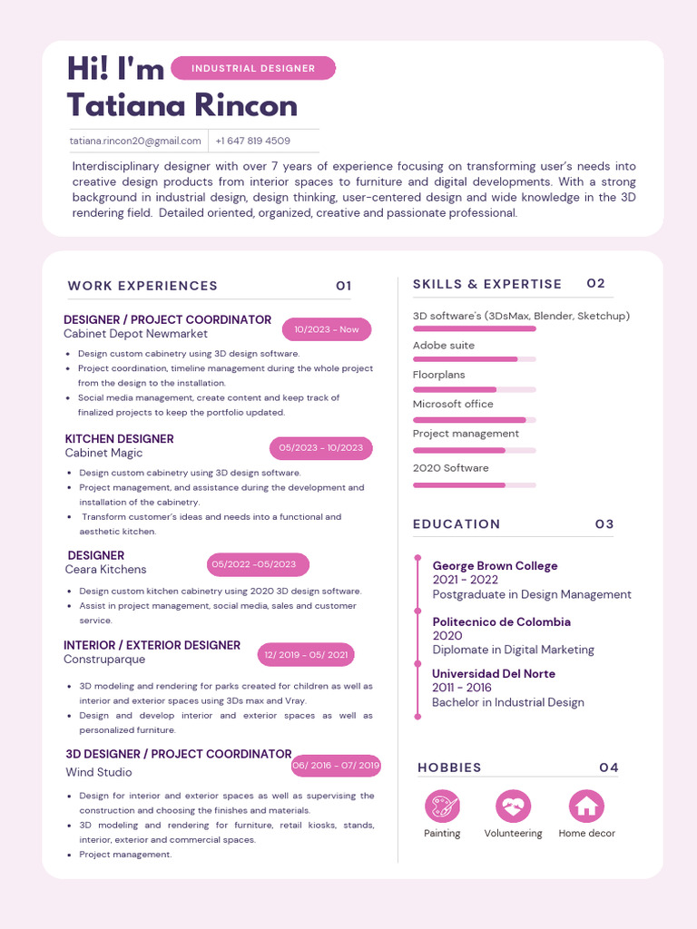 Interdisciplinary Designer Profile | PDF | Cabinetry | 3 D Computer ...