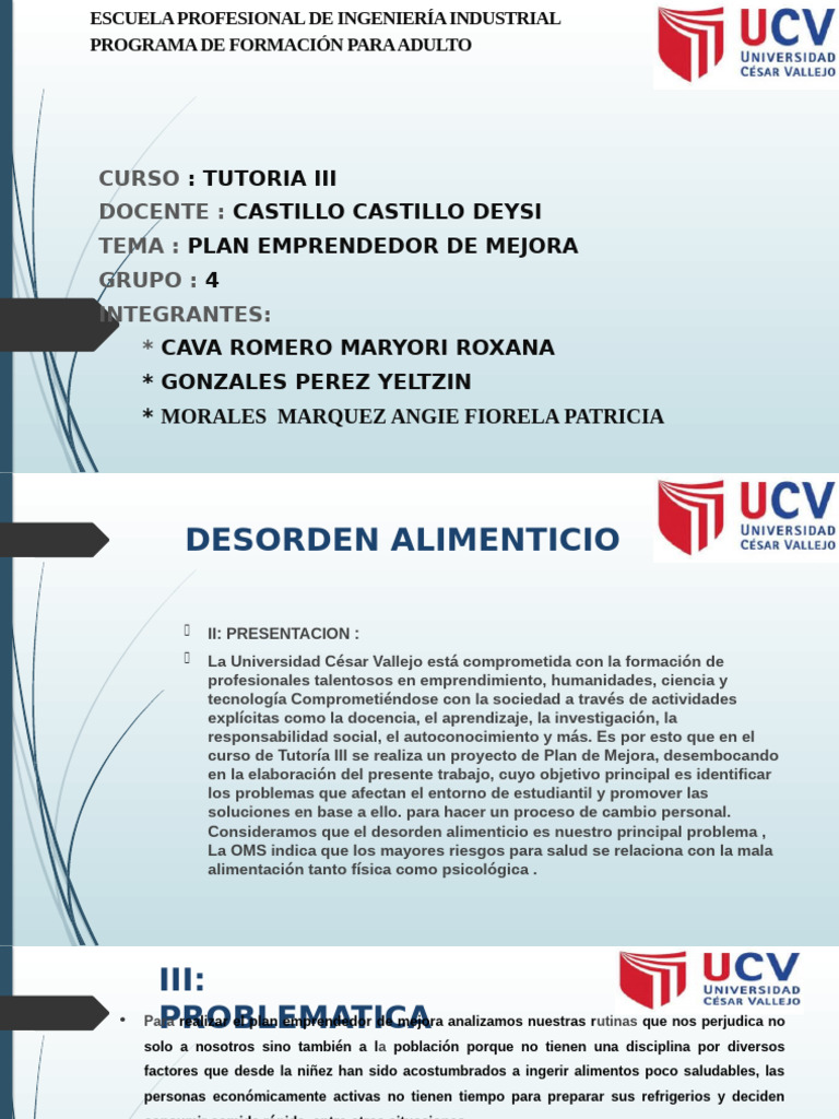Plan de Mejora para Alimentación Saludable | PDF | Alimentos | Nutrición