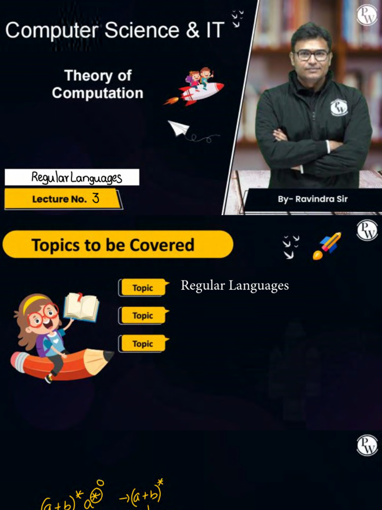 Regular Languages 03 Class Notes | PDF