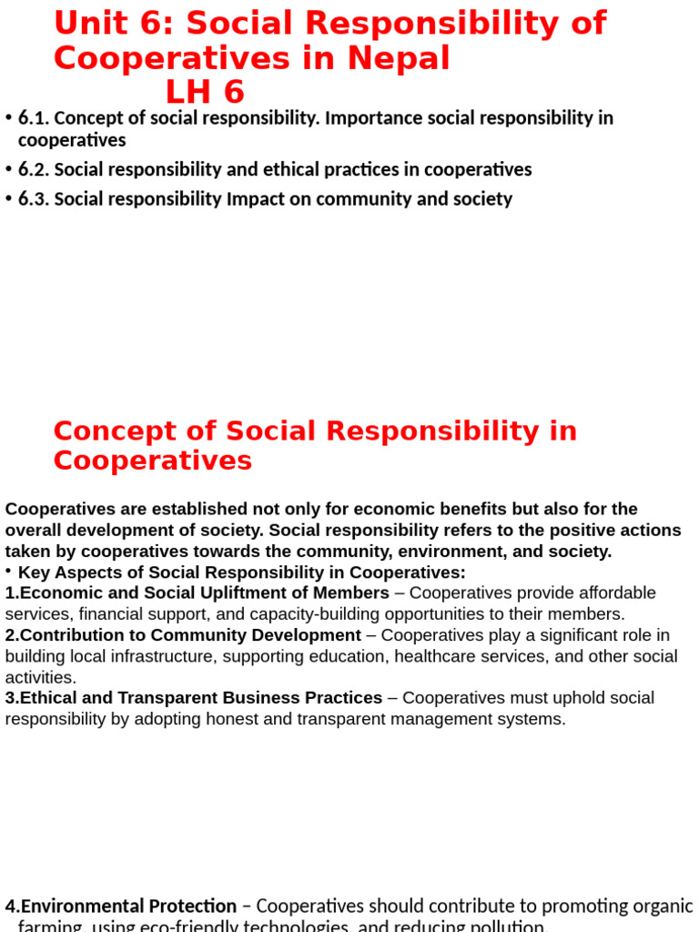 Social Responsibility in Nepal's Cooperatives | PDF | Cooperative ...