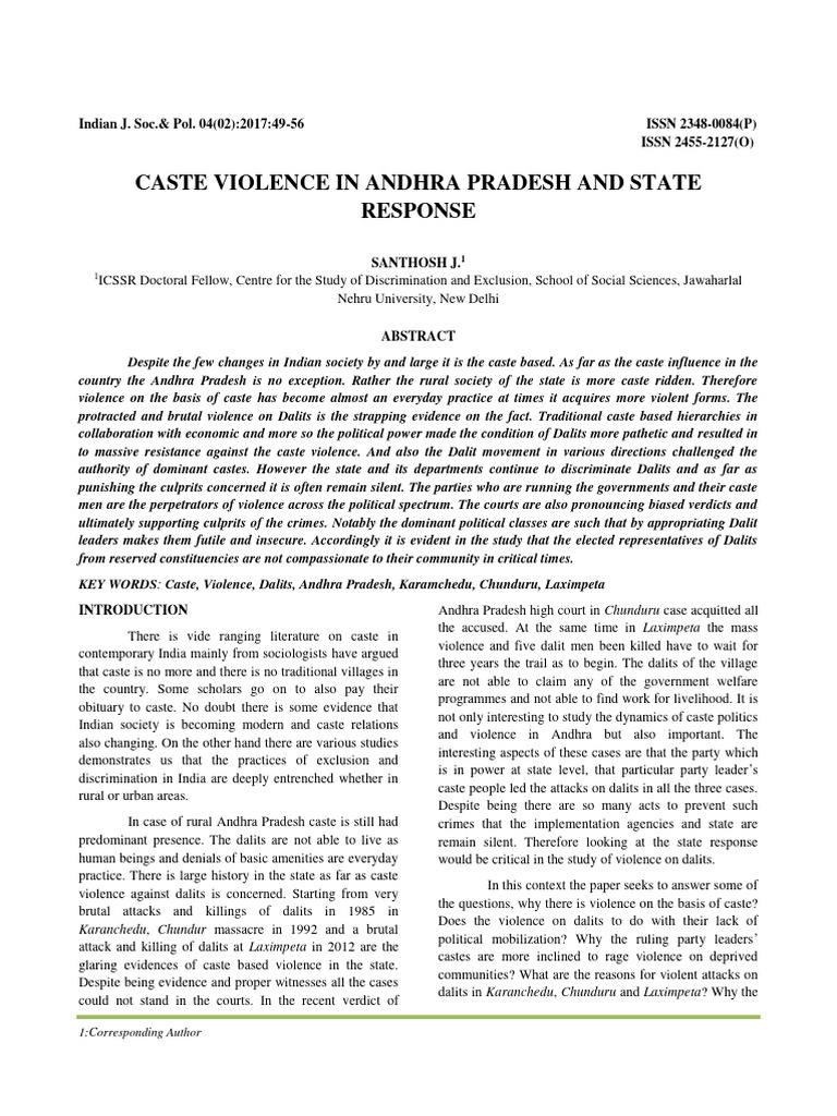 Caste Violence and State Response in AP | PDF | Dalit | Caste