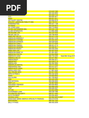 Ach Phone Numbers Pdf Citigroup Credit Card