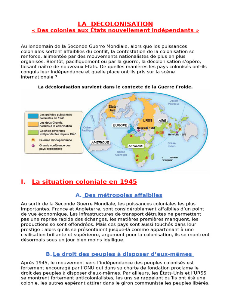 Décolonisation : luttes et indépendances | PDF | Décolonisation | Algérie