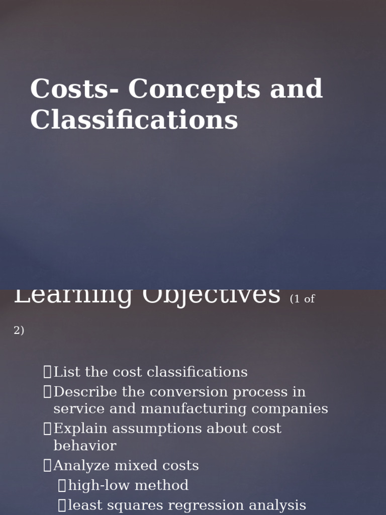 B - Cost - Concepts and Classifications | PDF | Cost Of Goods Sold ...
