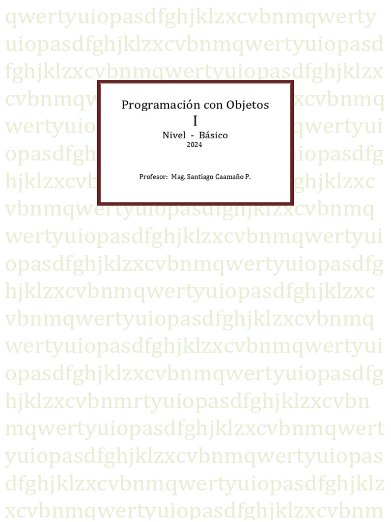 Fundamentos de Programación Orientada a Objetos | PDF | Constructor ...