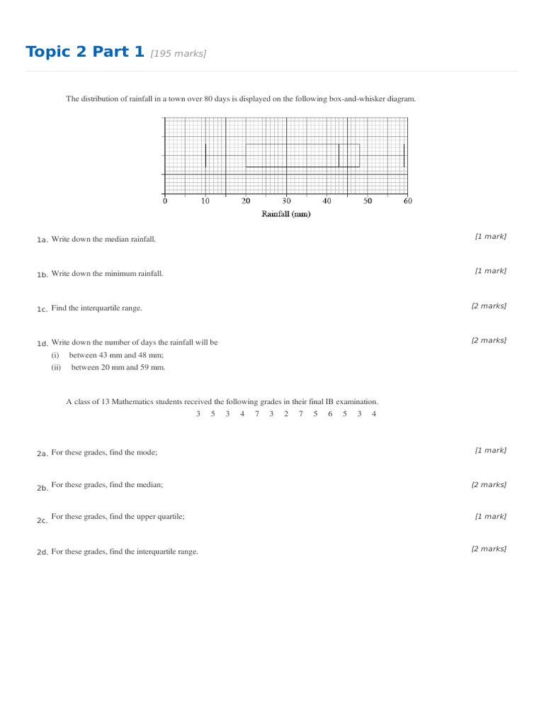Statistical Analysis of Rainfall and Grades | PDF | Descriptive Statistics
