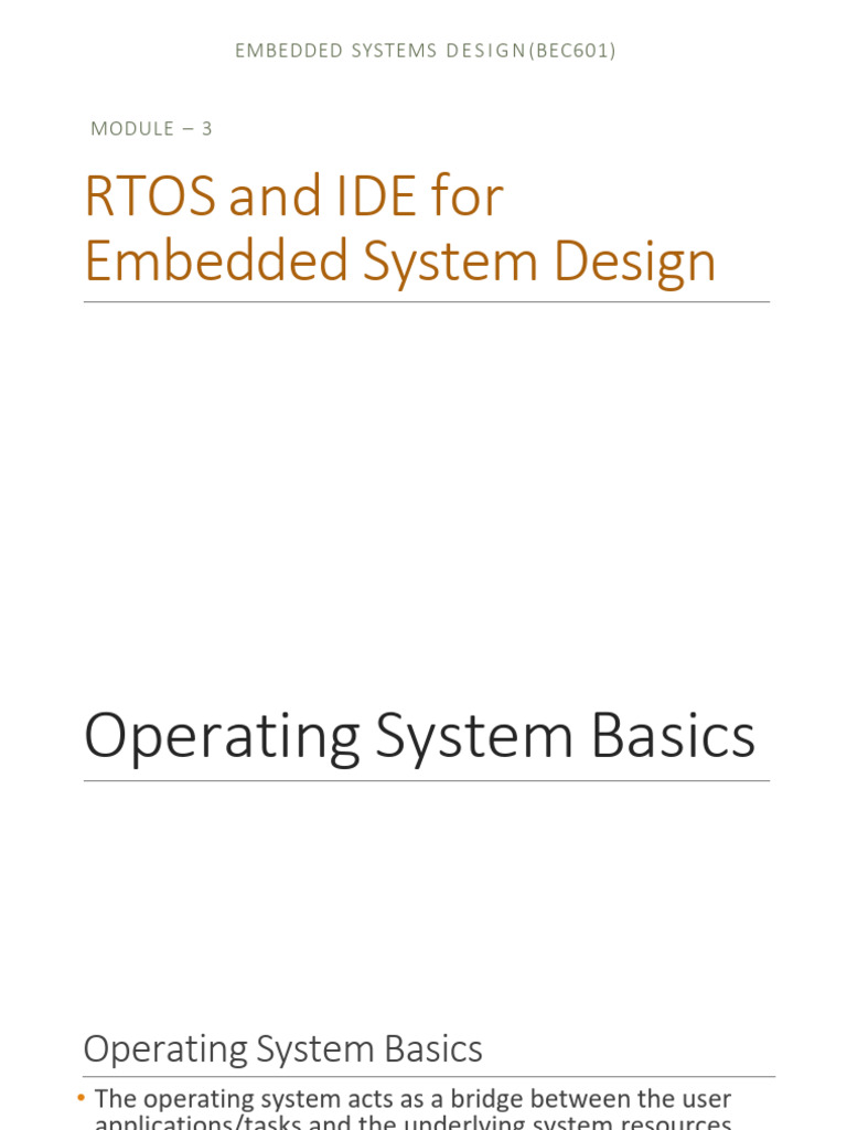 RTOS and OS Basics for Embedded Systems | PDF | Thread (Computing ...
