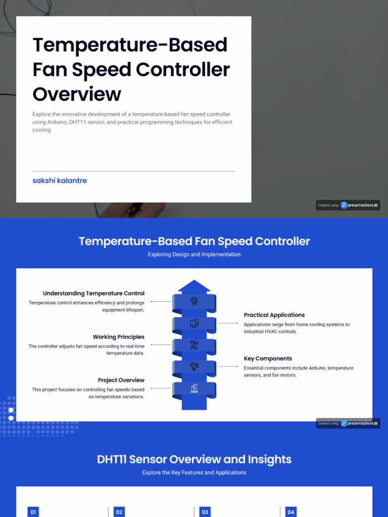 Temperature Based Fan Speed Controller Using Arduino DHT11 Sensor | PDF
