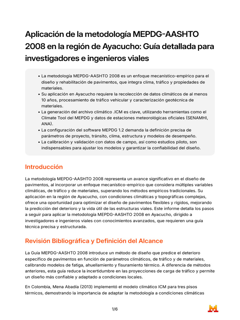Guía MEPDG-AASHTO 2008 en Ayacucho | PDF | Clima | Software