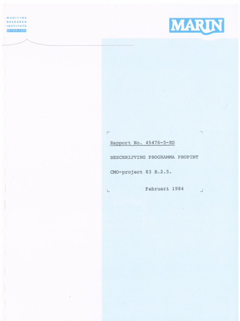 Report 45476-5-RD Beschrijving Programma PROPINT | PDF