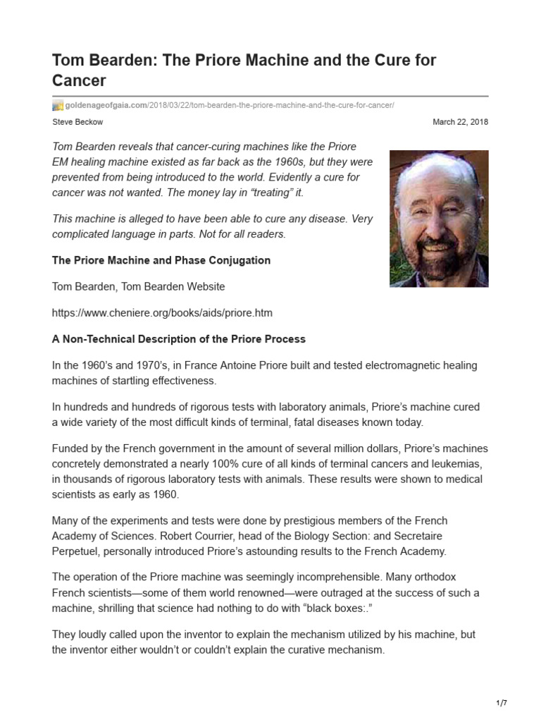 Tom Bearden The Priore Machine and The Cure For Cancer | PDF | Photon ...