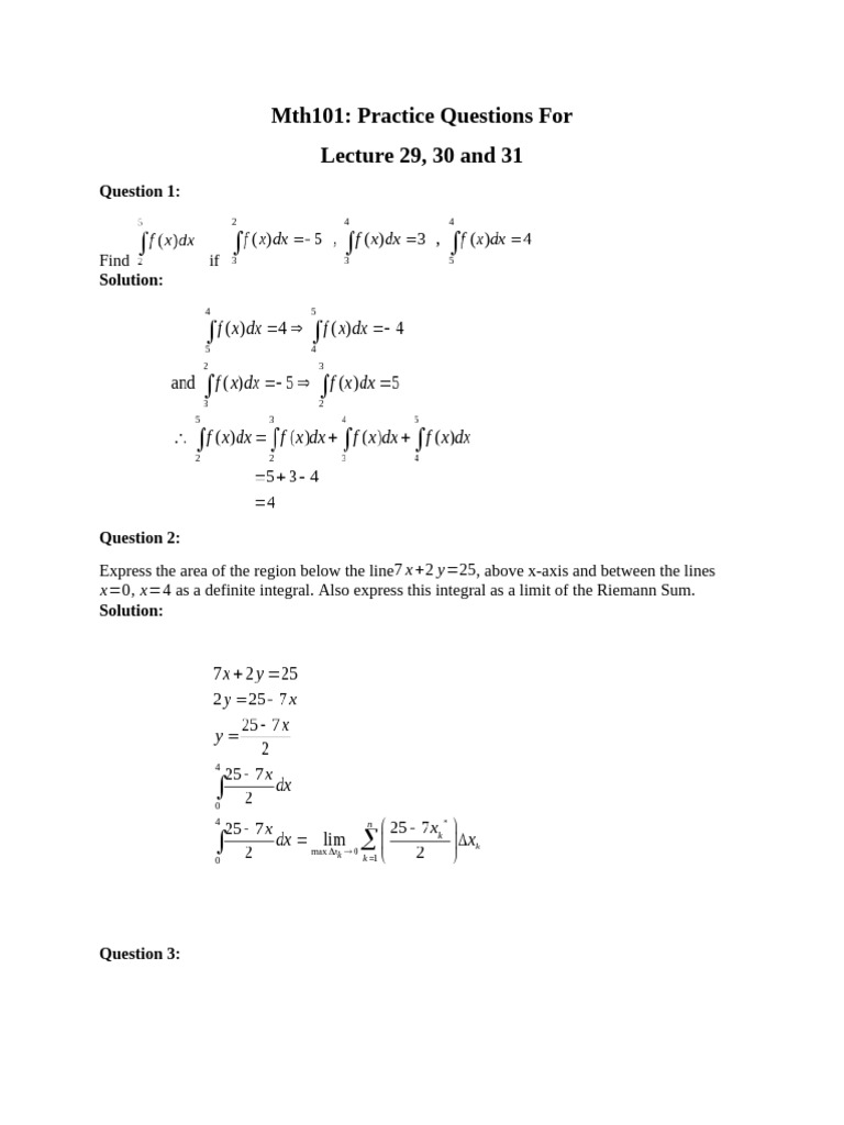Solution To Practice Qs Lecture 29 30 31 | PDF