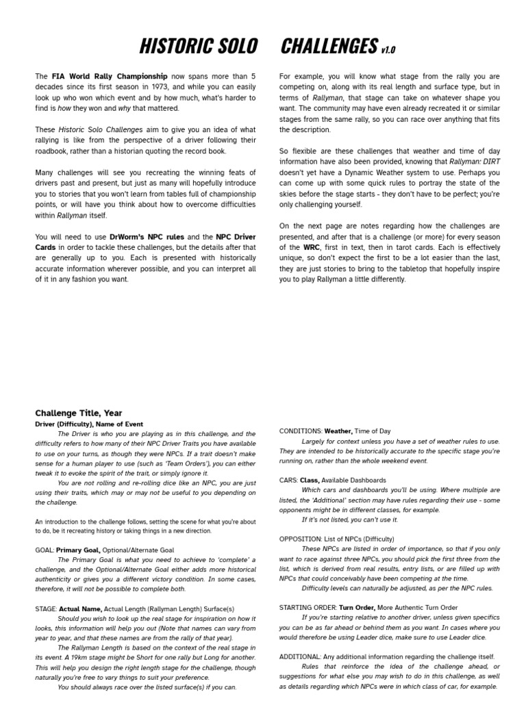 HistoricSoloChallenges_v1 | PDF | World Auto Racing Series | Motorsport