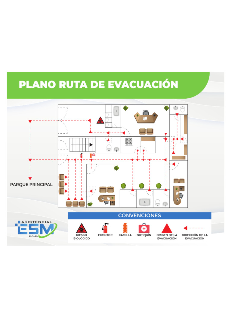 Ruta de Evacuación de Una Empresa | PDF