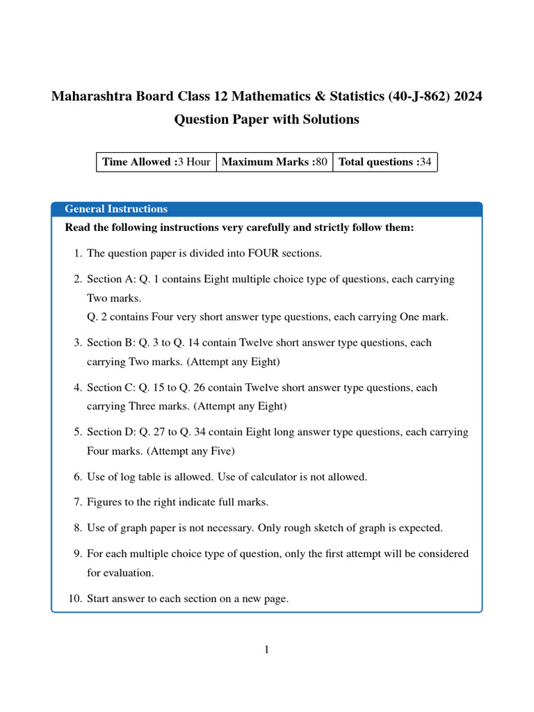 MH Board Class 12 Maths CD 1 | PDF | Acceleration | Velocity