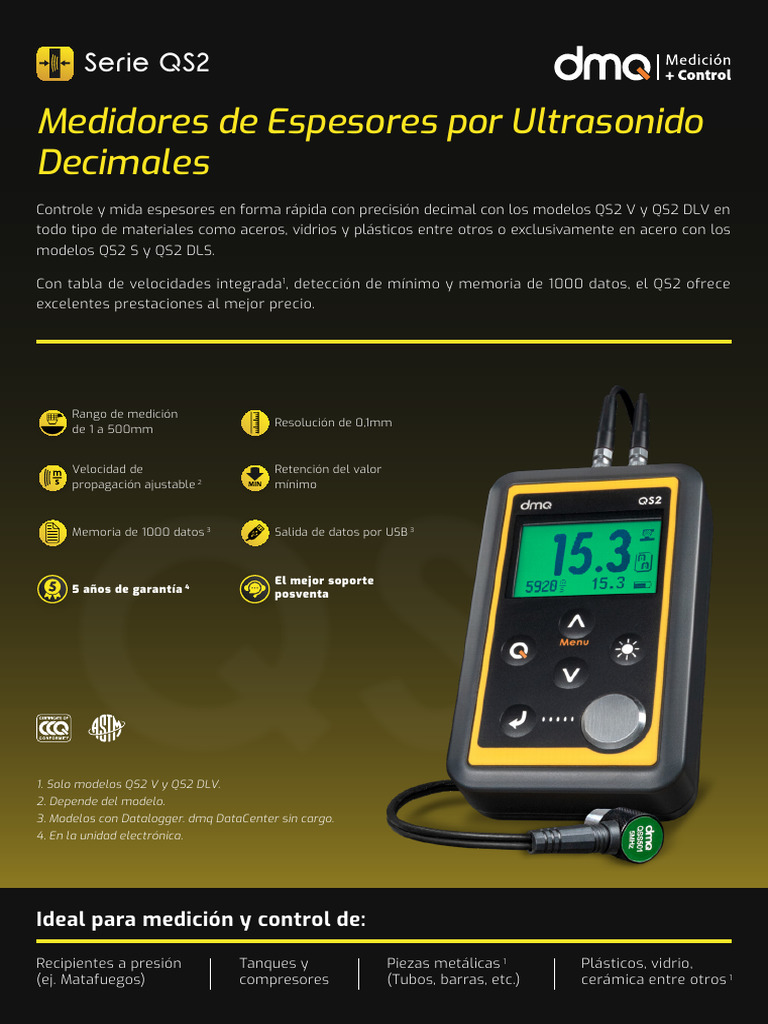 Medidores de Espesor Ultrasonido QS2 | PDF