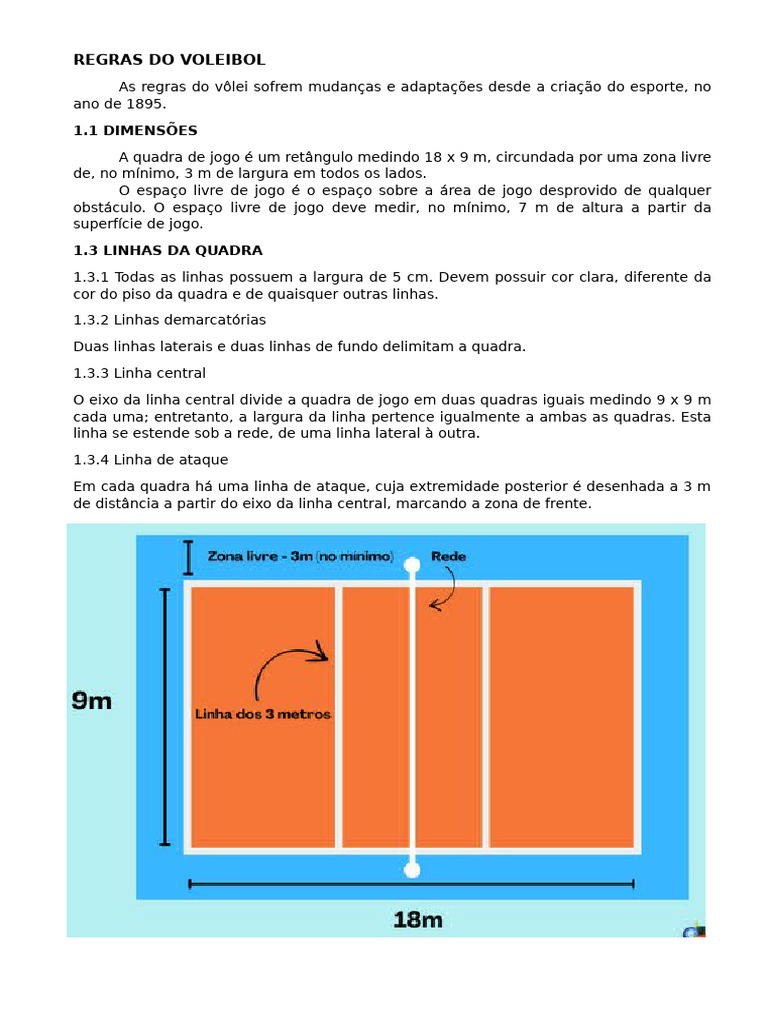 Regras Básicas Do Voleibol | PDF | Voleibol