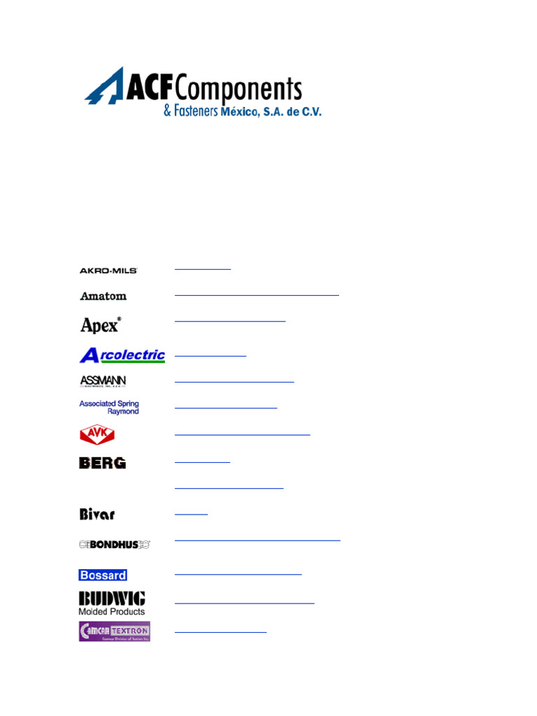 Productos de Associated Spring México | PDF | Tornillo | Conector eléctrico