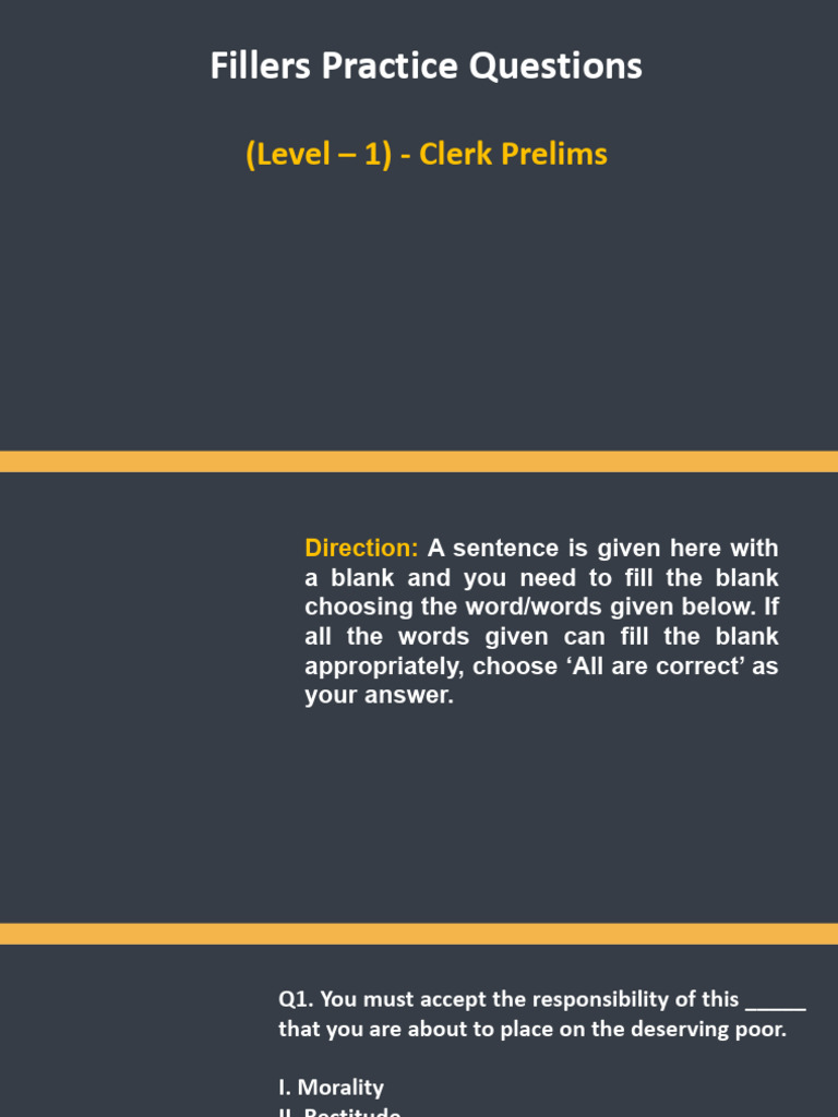 Single & Double Fillers@Allcompetitionclassess | PDF