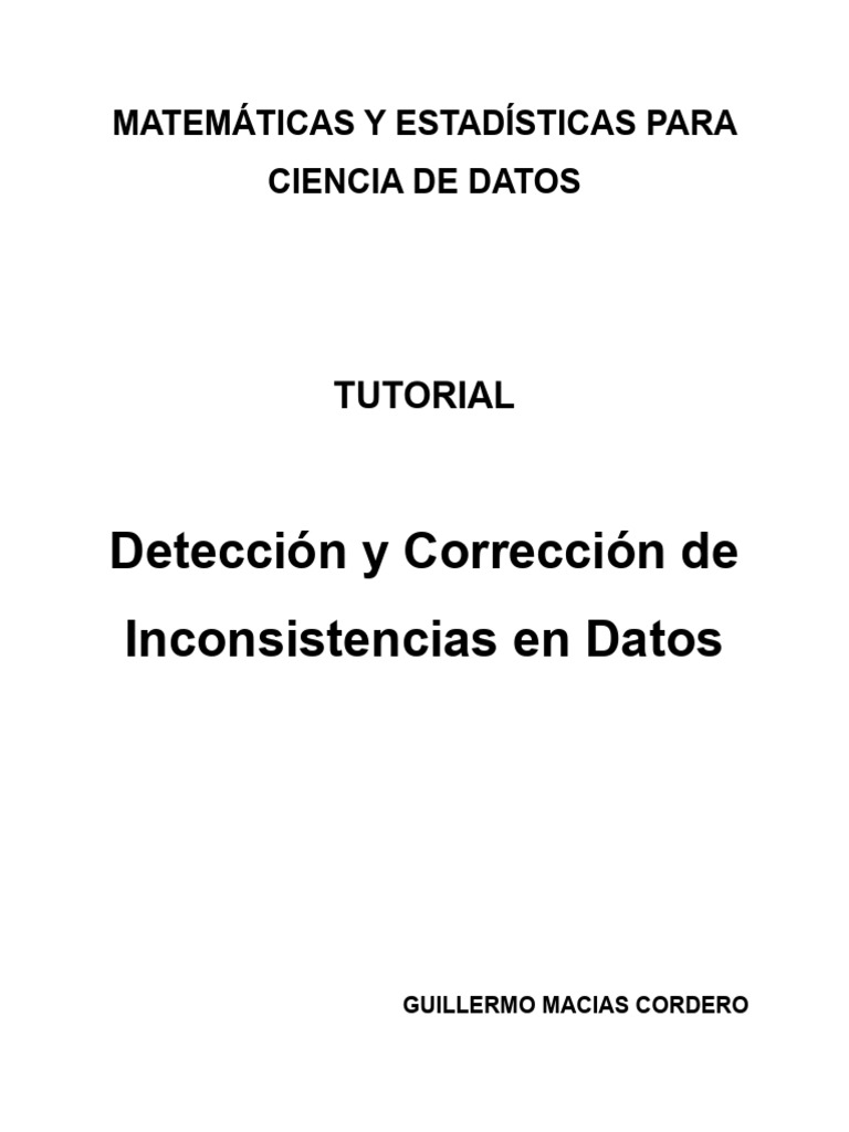 Corrección de Inconsistencias en Datos | PDF | Estadísticas | Python ...