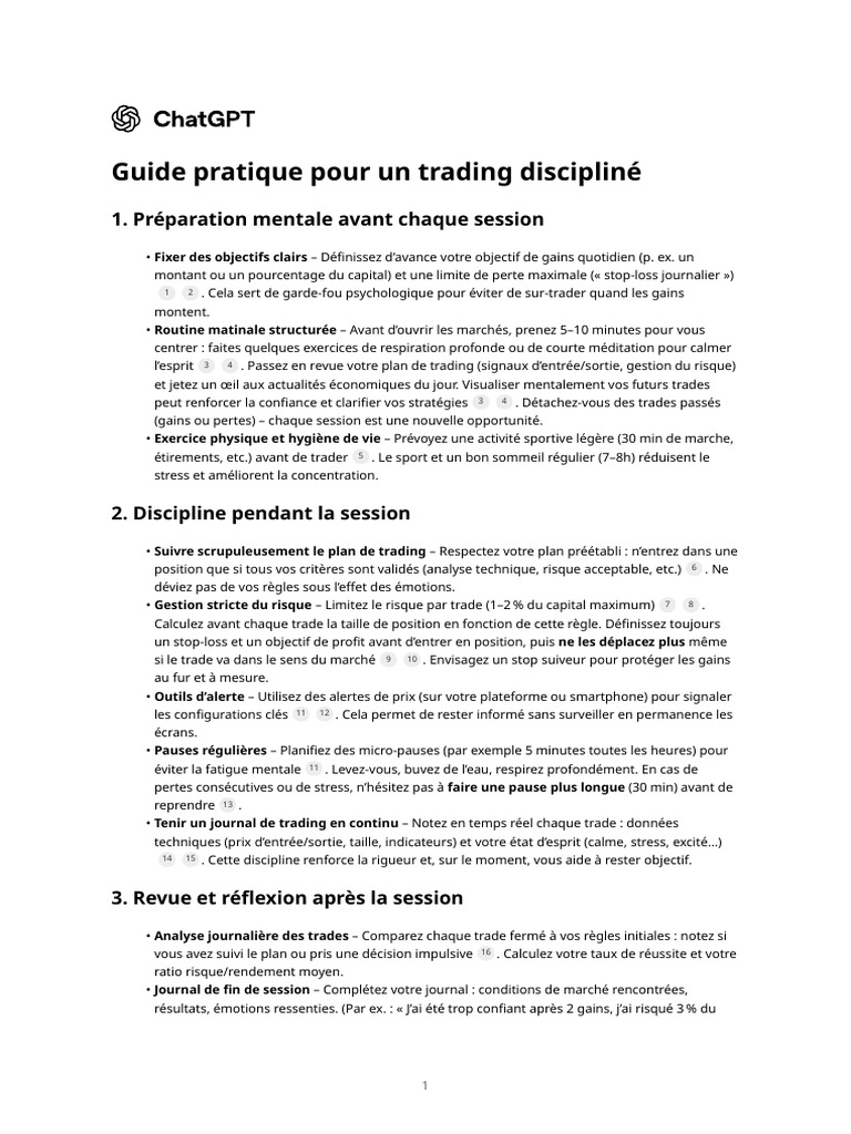 Guide du Trading Disciplinaire | PDF | Stress (Biologie) | Opérateur de ...