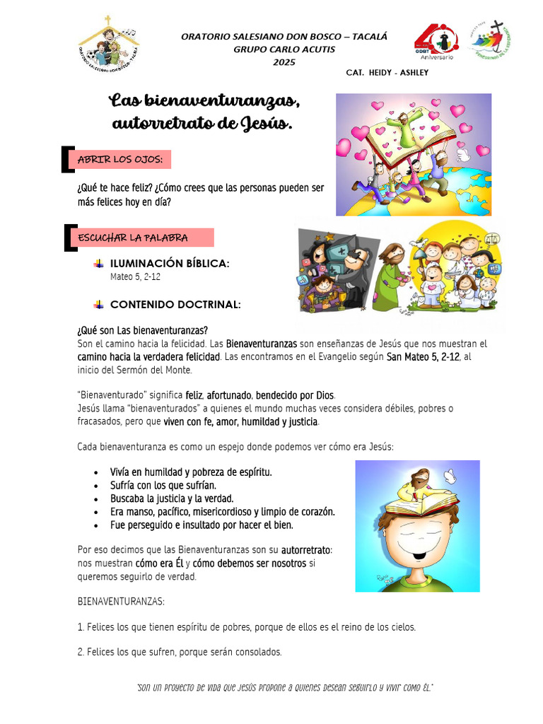 Bienaventuranzas: Camino a la Felicidad | PDF | Bienaventuranzas ...