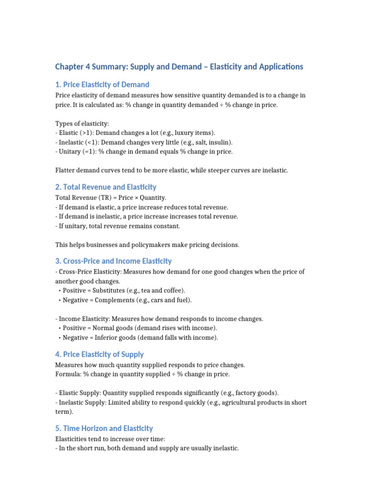 Understanding Elasticity in Economics | PDF | Elasticity (Economics ...