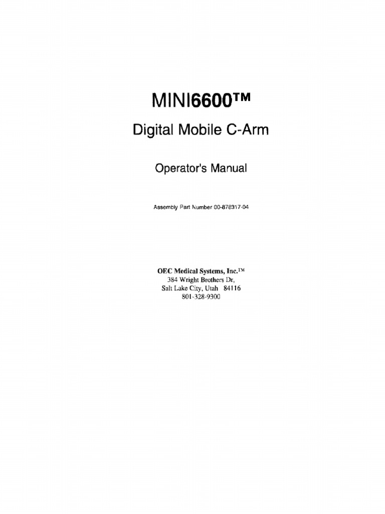 MINI 6600 C - ARM Operator Manual | PDF
