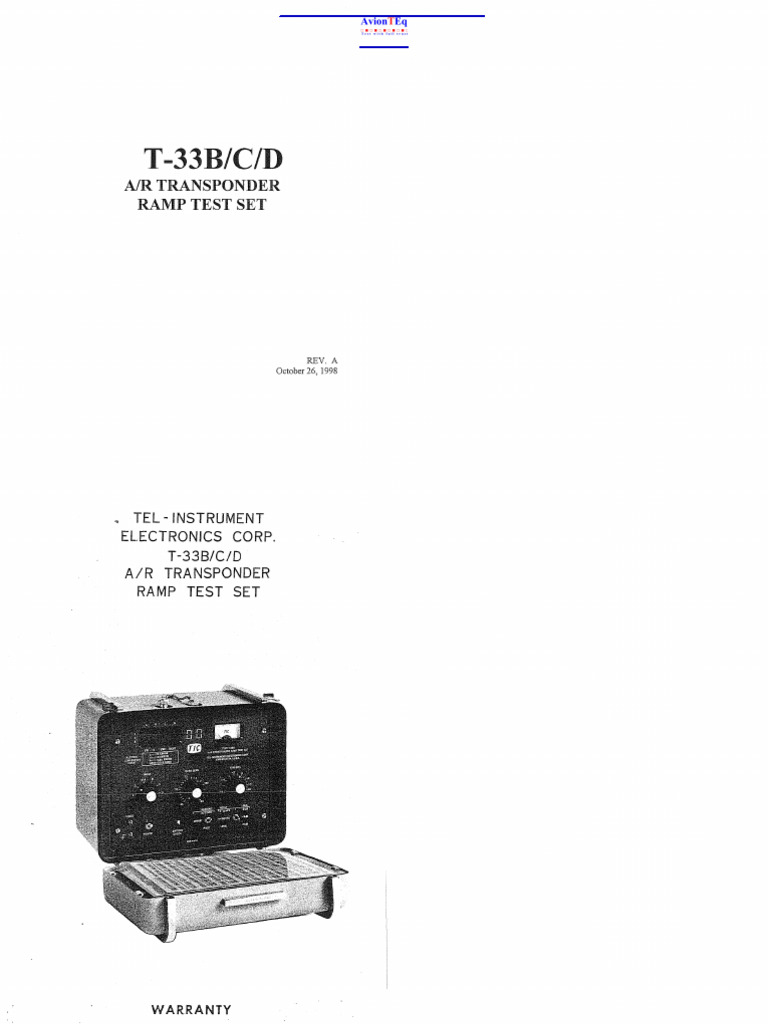 1230 TIC T 33B Data Sheet | PDF | Transponder (Aeronautics