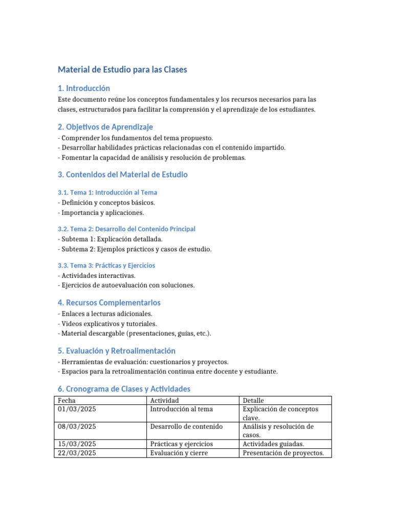 Material de Estudio para Clases Efectivas | PDF
