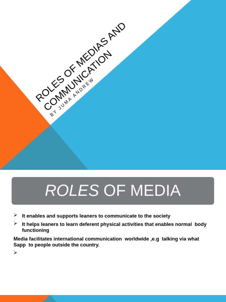 Roles of Medias and Communication PDF