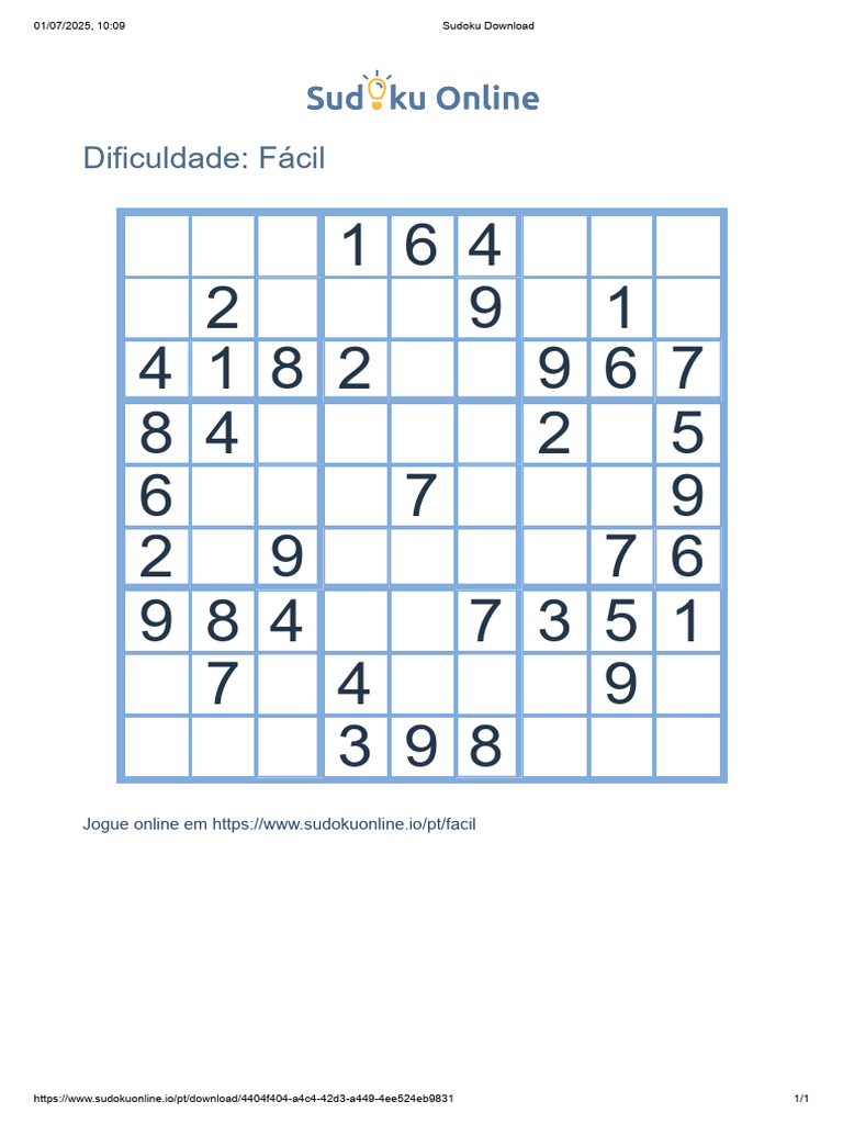 Sudoku facil 5 | PDF