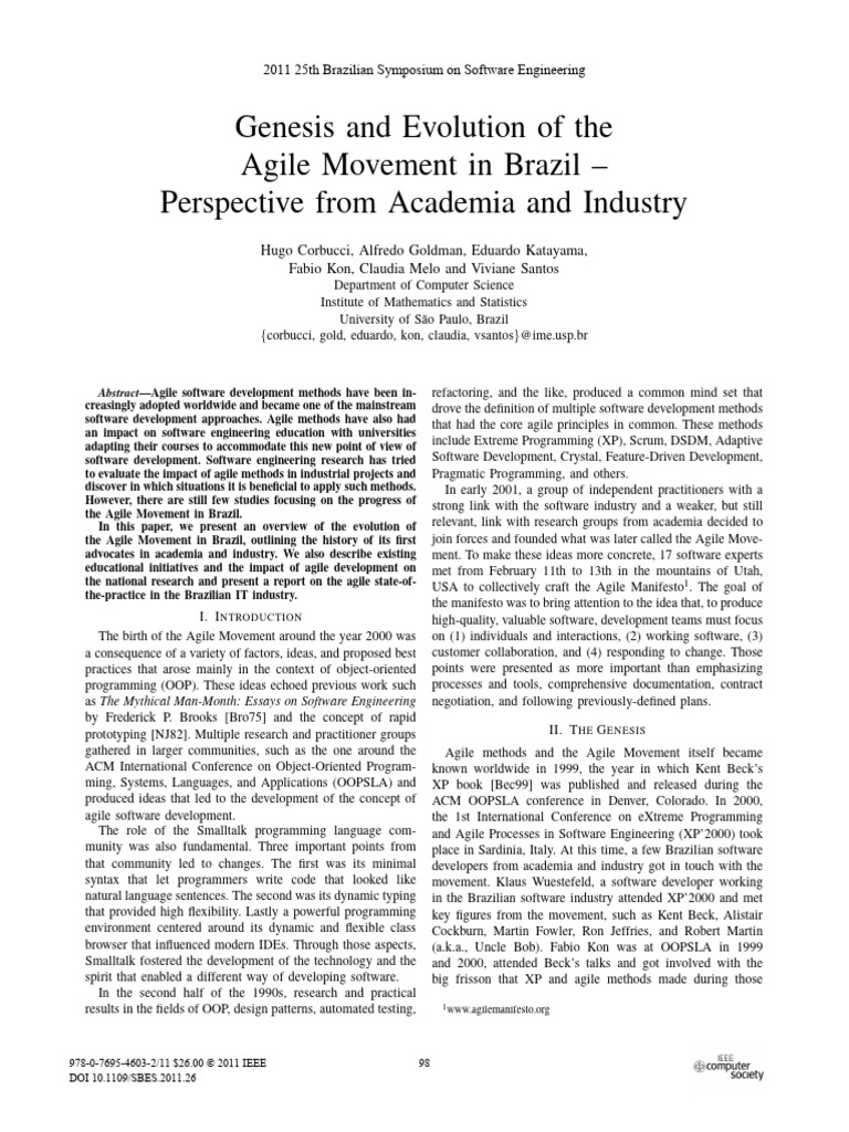 Agile Movement Evolution in Brazil | PDF | Agile Software Development ...