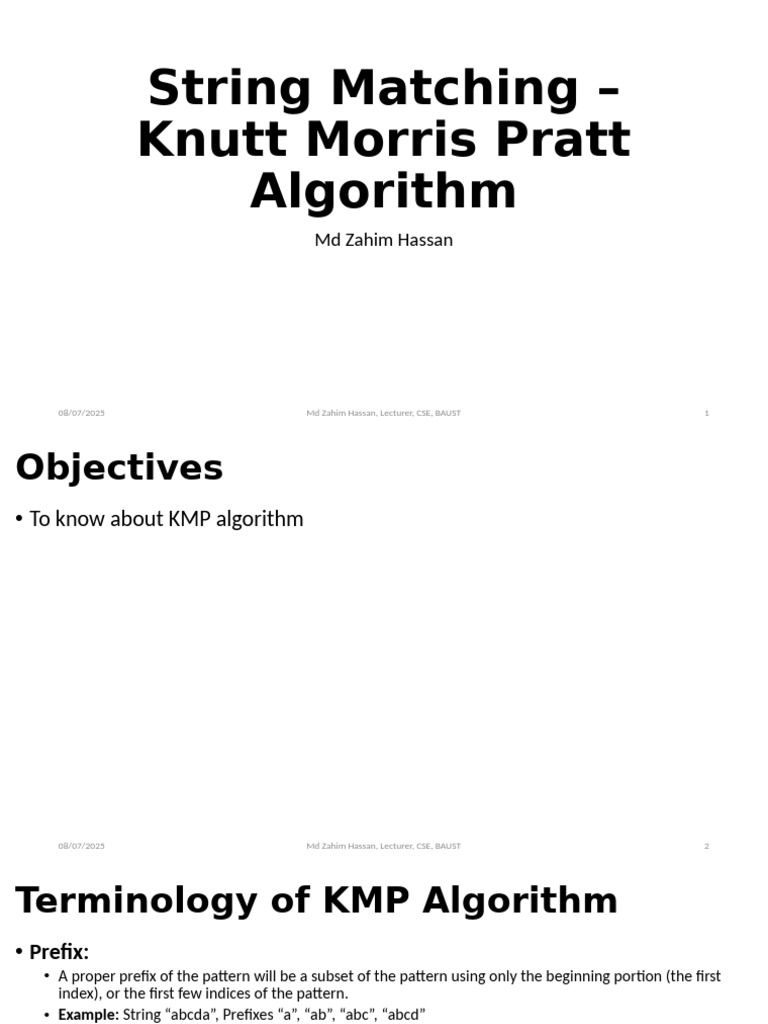 KMP Algorithm and LPS Array Explained | PDF | String (Computer Science ...