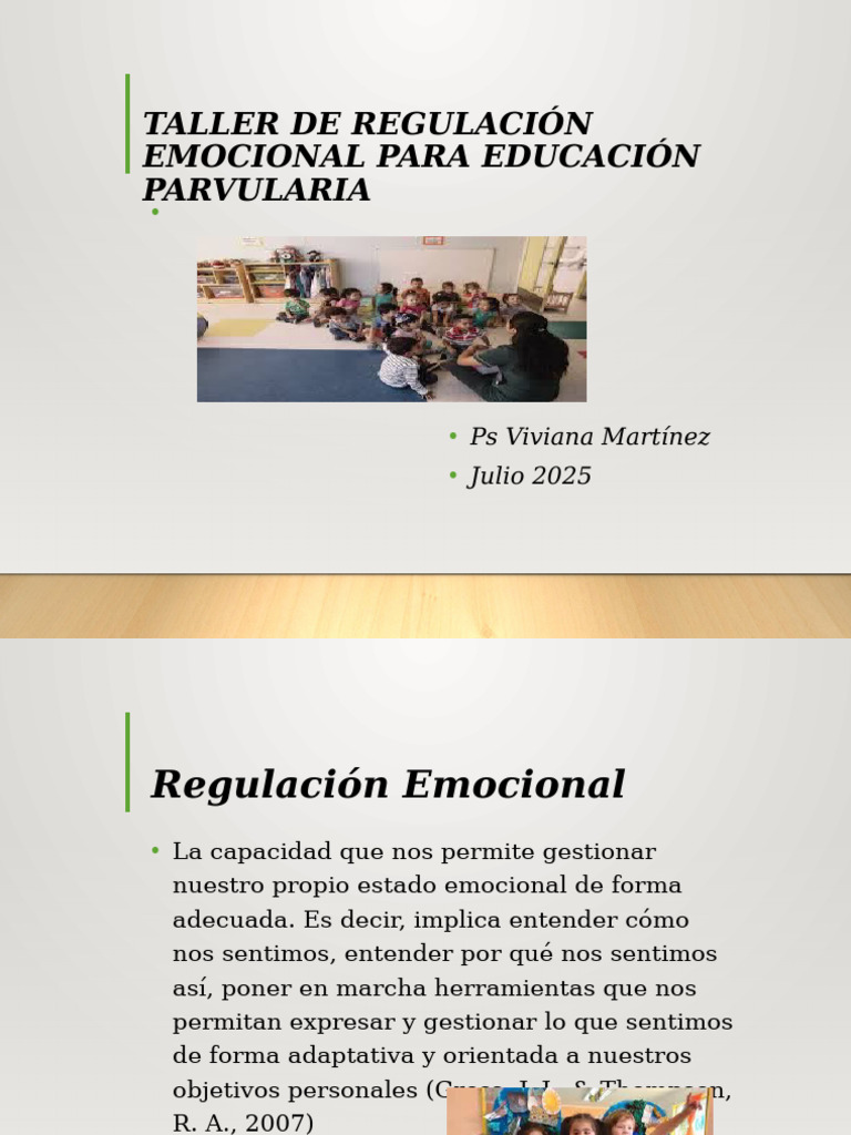 Taller de Regulación Emocional Infantil | PDF | Las emociones ...