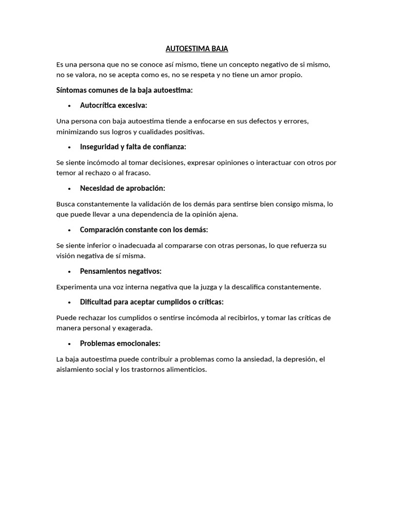 Autoestima y Relaciones Saludables | PDF | Autoestima | Las emociones