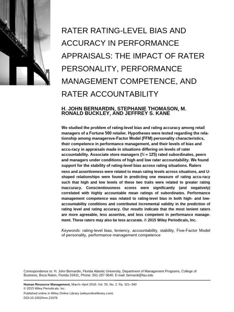 Rater Bias and Accuracy in Appraisals | PDF | Performance Appraisal ...