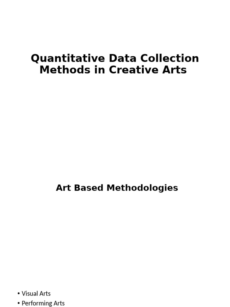 Quantitative Data in Creative Arts Methods | PDF