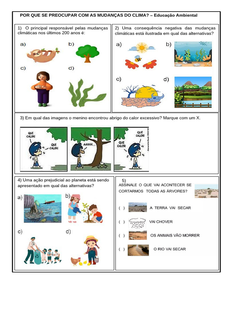Atividades sobre Mudanças Climáticas | PDF