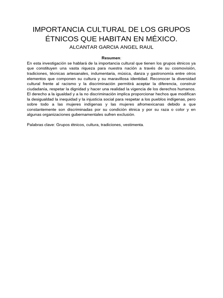 Importancia Cultural de Grupos Étnicos | PDF | México