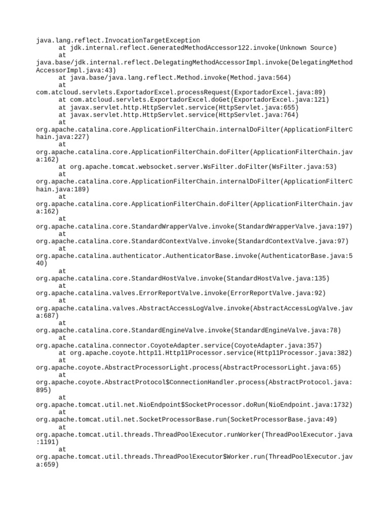 Java Invocation Target Exception Error | PDF
