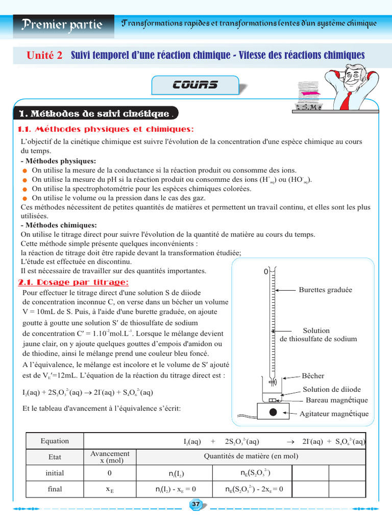 Suivi cinétique des réactions chimiques | PDF | Titrage | Chimie
