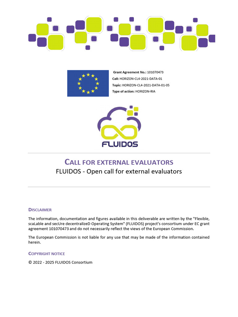 Open Calls For Evaluators | PDF | Computing | Cloud Computing