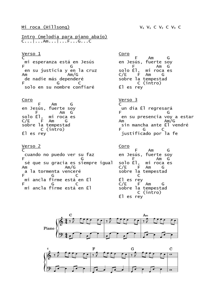 Mi Roca: Letra y Acordes de Hillsong | PDF