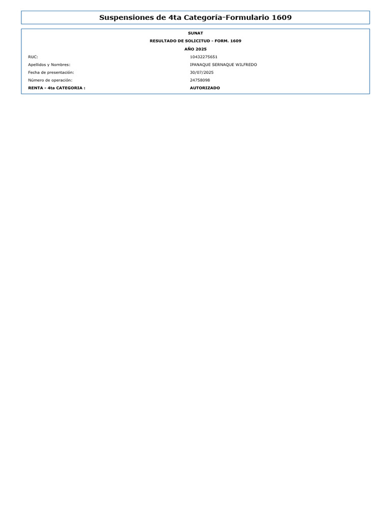 Susp. Renta 4ta. Categ. P.G. | PDF