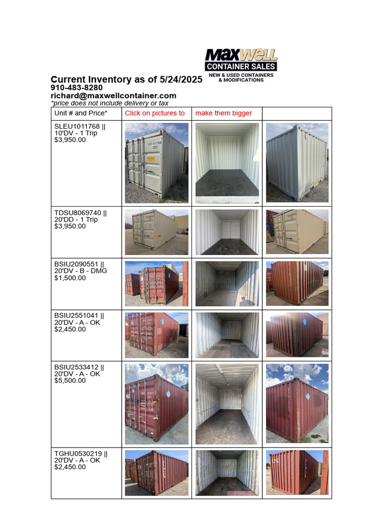 Inventory Listing as of May 2025 | PDF